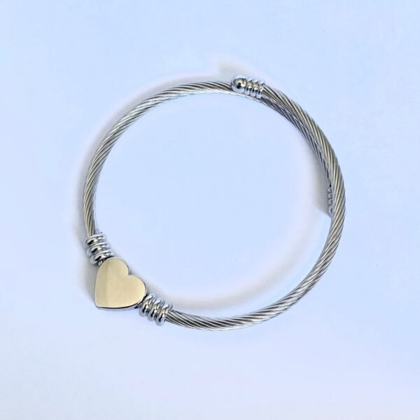 Bracelete coração - Aço inox - Imagem 3