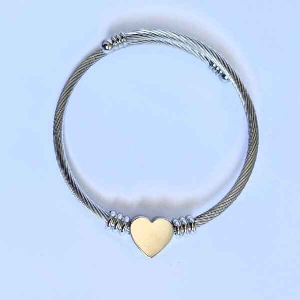Bracelete coração - Aço inox - Imagem 2