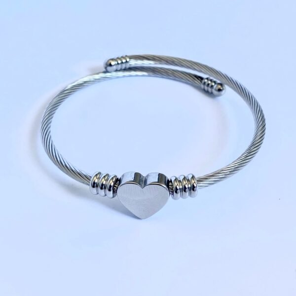Bracelete coração - Aço inox